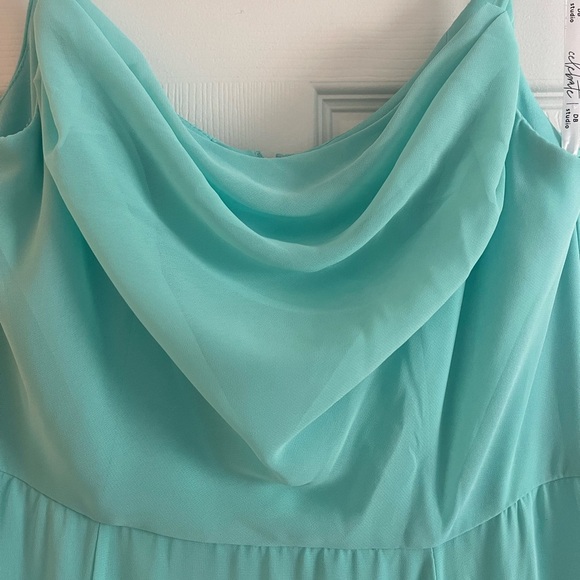 Cowl Neck Chiffon Dress with Slit - Picture 5 of 5